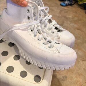 Converse White High-Top Platform Sneakers